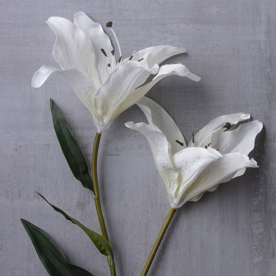 5 Long Handled White Roses or 3 Lily Flower Art Flower Decoration